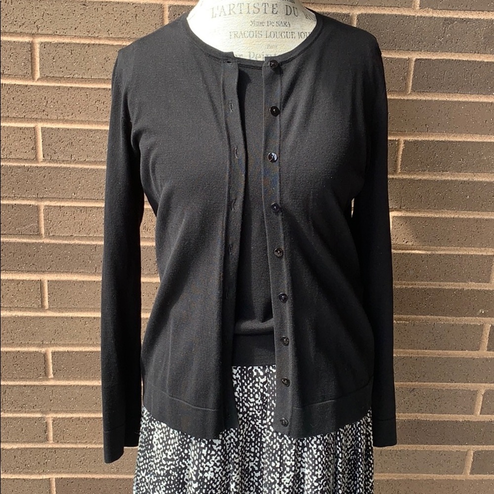 August Silk Black Cardigan (L) and Shell (M)